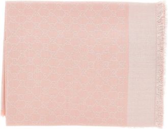 Gucci Silk and wool scarf with GG motif Woman One Size