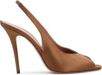 Amina Muaddi Brown Solid Sandals