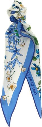 Ferragamo Blue Silk Womens Foulard
