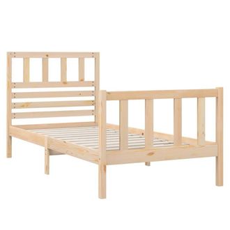 Berkfield Home Beautiful Bed Frame 75x190 cm Small Single Solid Wood in Light Tan