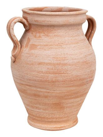 Biscottini International Biscottini - Parag&uuml;ero. &Aacute;nfora/orcio Con Anillos En Terracota Hecho A Mano Sobre El Torno Para Plantas Y Flores. L38xpr33xh45 Cm