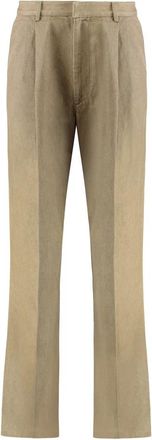 Dries Van Noten Wijde broek - Heren - Wijde Broeken - Groen - M - Katoen - Broeken