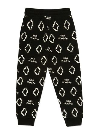 Marcelo Burlon Logo Cotton Blend Joggers - Black