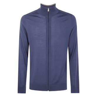 Paul Smith Cardigan Zip Thru - Heren - Truien - Blauw - Maat: 2XL Wol