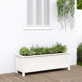 vidaXL Vidaxl - Arriate Elevado De Jard&iacute;n Madera De Pino Blanco 119,5x40x39 Cm