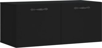 vidaXL Armario de pared madera de ingeniería negro 80x36,5x35 cm Vidaxl