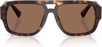 Dolce & Gabbana 58mm Pilot Sunglasses in Havana /Dark Brown at Nordstrom