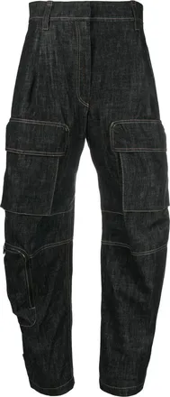Brunello Cucinelli high-waisted cargo jeans - women - Eco Brass/Cotton/Cotton - 38 - Black