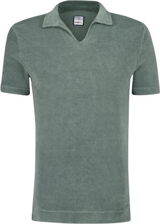 Fedeli Licht Stoffige Polo Shirt - Heren - Polos - Groen - M - Katoen - Tops