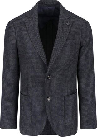 Lardini Black Cotton Single Breasted Blazer