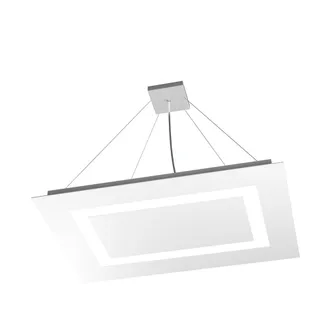 Top-Light Top-light - Sospensione Moderna Rettangolare Carpet Metallo Bianco 4 Luci 2g11 70x48cm
