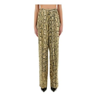 Dries Van Noten Portias 1417 W.w. Pants - Dames - Straight fit broeken - Veelkleurig - XS - Leer - Broeken