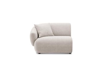 Castlery Auburn Left Arm Sofa Customized, Performance Linen Weave, Light Grey, Spill Resistant, Modular by Castlery