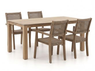 Rough Country Rustic Furniture ROUGH-Batang Rope/ROUGH-X 200cm dining tuinset 5-delig stapelbaar