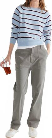Kule Sydney Crewneck Sweater In Blue Navy Wine White