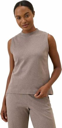 Pact Organic Cotton Airplane Mock Neck Shell in Deep Taupe Heather at Nordstrom, Size Xx-Large