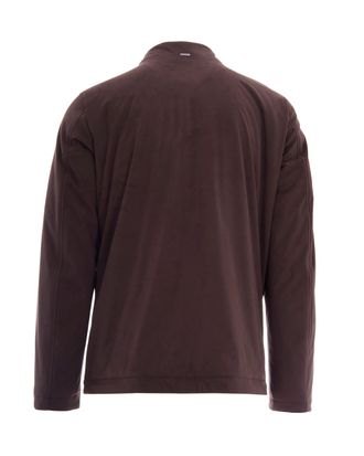 Herno Mens Jacket Giuggino Zip Dark Brown Suede Main Fabric: Polyester