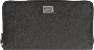 Dolce & Gabbana Zip-around Dauphine Portemonnee - Heren - Portefeuilles - Zwart - ONE Size - Leer - Accessoires