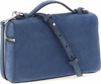 Tory Burch Womens Romy Slim Top Handle Bag Blue Lamb Leather