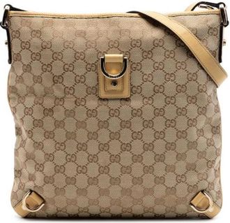 Gucci Pre-owned Abbey Crossbody Bag - Dames - Vintage Schoudertas - Beige - ONE Size - Leer - Vintage
