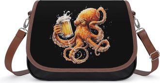Generic Octopus Drinking Beer Fashion Womens Crossbody Bags Novelty Handbag Shoulder Bag Purse