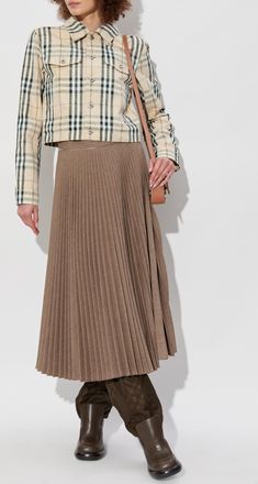 Burberry Jacket With Check Pattern, Womens, Cream