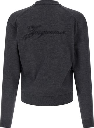 Jacquemus Mens Gray Merino Wool Cardigan Clothing