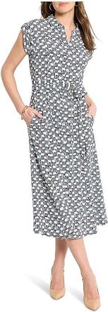 Nic+Zoe Basket Weave Ecovero Sonni Dress Womens Dress Indigo : 2XL (US 20-22), Viscose