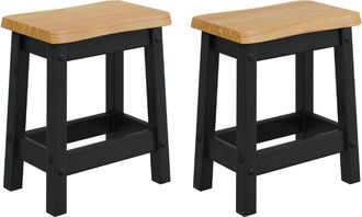 vidaXL Taburete De Bar Ekai 2 Uds. Negro 40 X 29 X 45,5 Cm Vidaxl