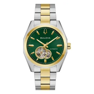 Bulova Surveyor Automatic Green Dial Mens Watch 98A338