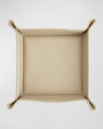Royce Leather Monogrammed Leather Catchall Valet Tray