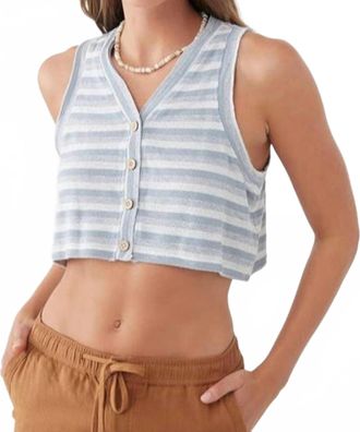 O'Neill Knit Button Crop Tank Top In Cintia