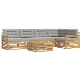 vidaXL Conjunto De Sof&aacute;s De Exterior 6 Pcs Blanco Y Gris Claro Vidaxl