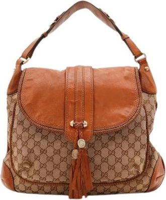 Gucci Pre-owned Le Hobo Marrakech - Dames - Vintage Schoudertas - Bruin - ONE Size - Leer - Vintage