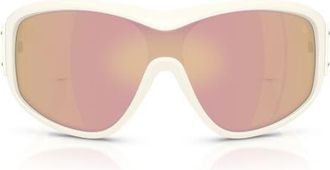 Moncler Thyra 36mm Oval Sunglasses in Vanilla /Brown Mirror Gold at Nordstrom