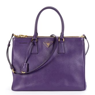 Prada Medium Galleria Double Zip Tote Medium schoudertas