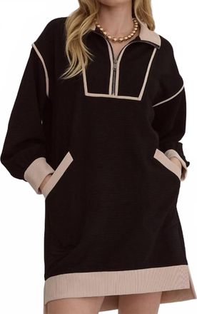 Entro Long Sleeve Everyday Dress In Ebony