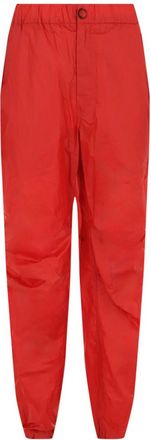 Ferragamo Womens Coated Drawstring Straight-Leg Pants In Red