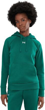 Under Armour Rival Fleece Hoodie Womens Clothing Rack Green/White : LG (US 12-14), Polyester