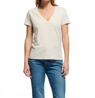 Nation Ltd Blair Short Sleeve Tee In Heather Oatmeal