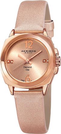 Akribos XXIV Akribos Xxiv Womens Satin Diamond Watch
