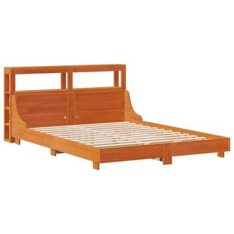 Berkfield Home Decorative Bed Frame without Mattress Wax Brown 120x200 cm Solid | Size: Small Double