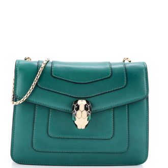 Bulgari Serpenti Forever Square Shoulder Bag Leather Small