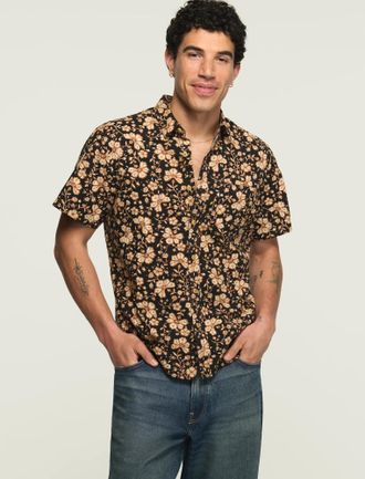 Lucky Brand Mens Short Sleeve San Gabriel Printed Shirt