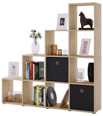 ebuy24 Ebuy24 - Estante De Madera Vcm De Pie Estante De Ahorro De Espacio Dimensiones: Al. 139 X An. 143 X T. 29 Cm Estante Elegante De Pie Estante De Almace