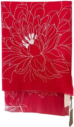 Janavi Womens Dahlia Line Art Wrap In Pink/geranium