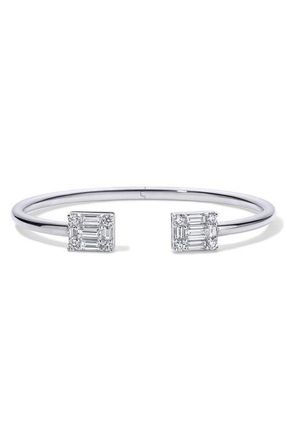 Mindi Mond Clarity Petite Diamond Open Bangle Bracelet in 18K White Gold at Nordstrom