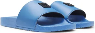 HUGO BOSS Italian-made slides with stacked-logo uppers
