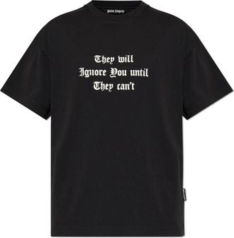 Palm Angels T-shirt met print - Heren - T-shirts - Zwart - S - Katoen - Tops