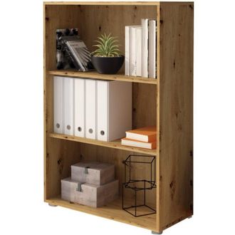 Dmora Libreria Leporano, Biblioteca 4 Ripiani, Installazione a Terra, Struttura Mobile Verticale, 79x34x118h cm Marrone Rovere